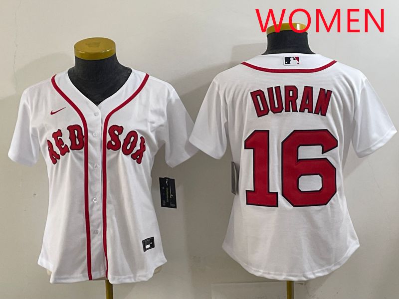 Women 2025 Boston Red Sox #16 Duran White Game Nike MLB Jersey style 1